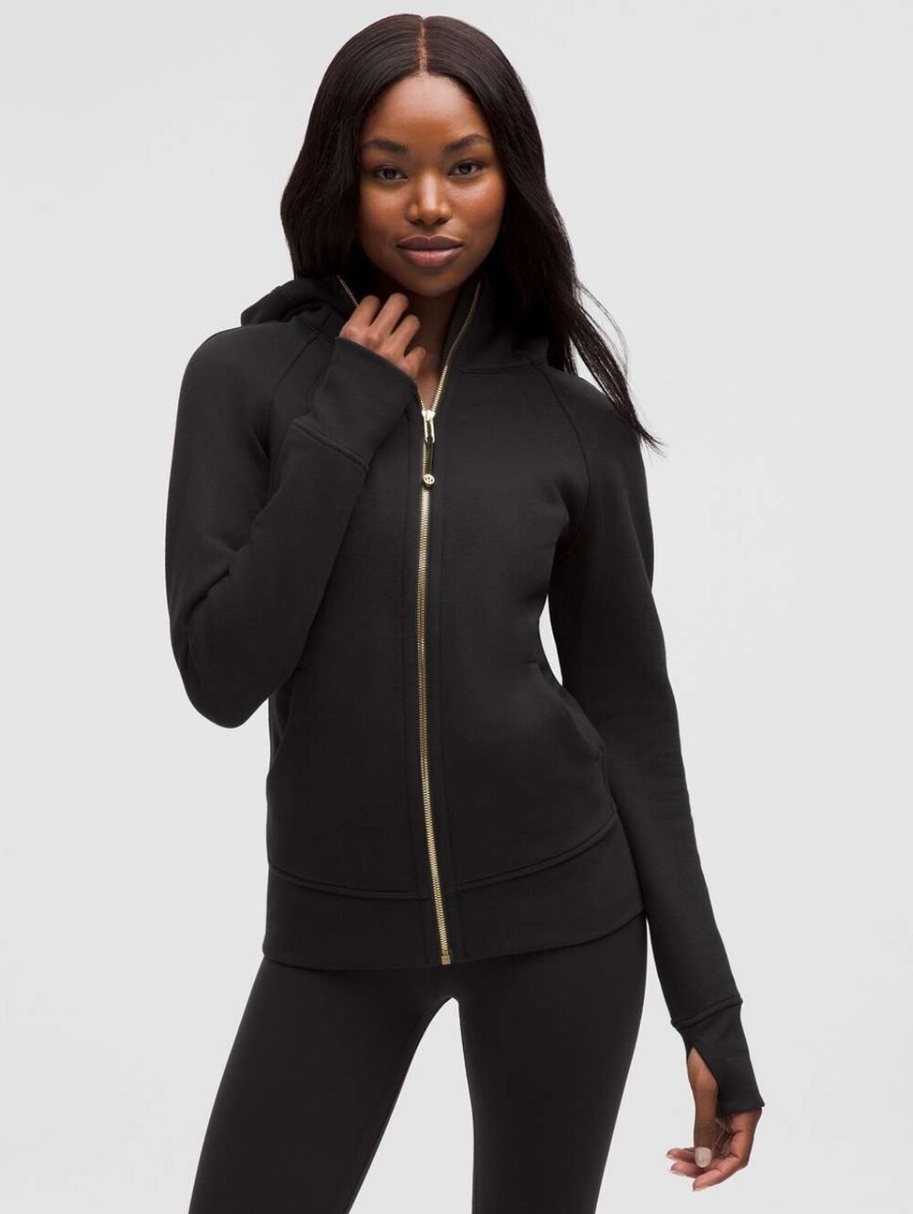 NWOT Lululemon Scuba Full-Zip Hoodie Black / Gold
